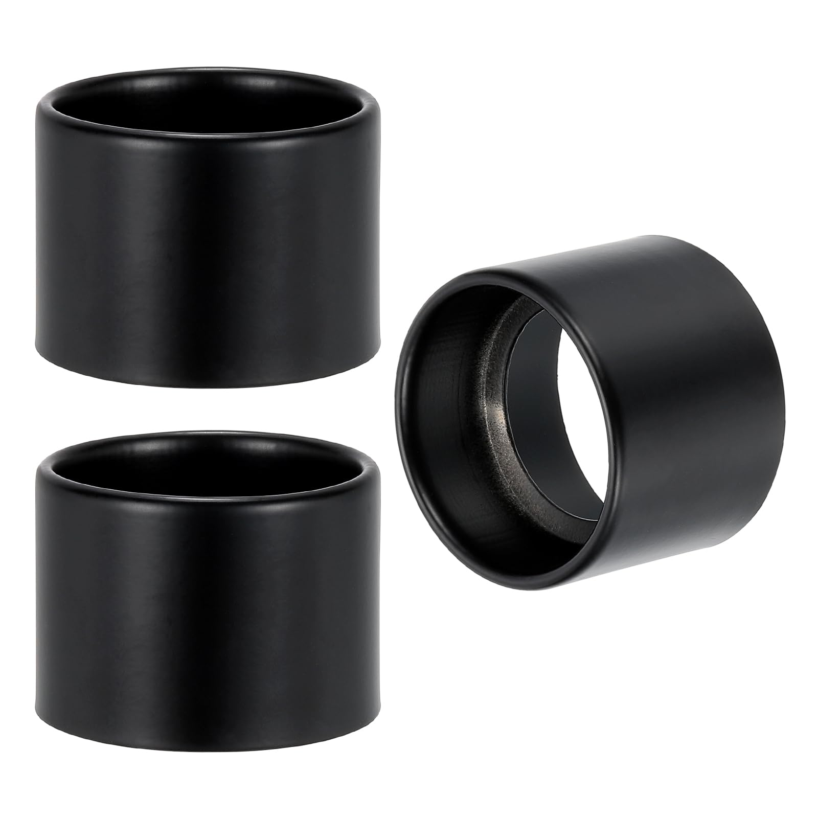 PATIKIL Light Socket Shade Ring, 3pcs E26 E27 Medium Base Metal Sockets Lock Ceramic/Porcelain Sockets with Thread Diameter 1-1/2 Inches for Hanging Lamp Holder, Black 40mm / 1.57"