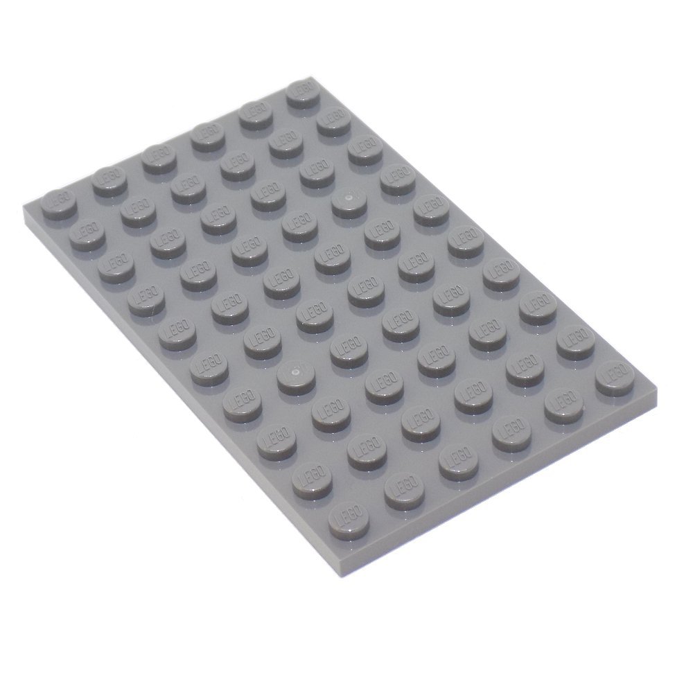 LEGO Parts and Pieces: Dark Gray (Dark Stone Grey) 6x10 (1.8"x3.0") Plate x10