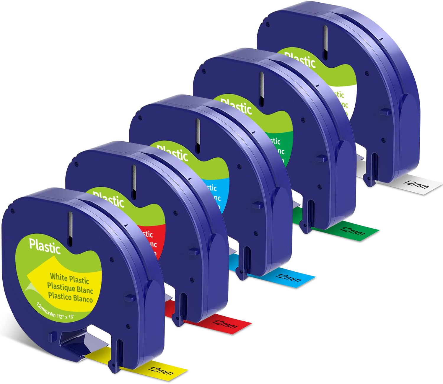 Photo 1 of Kappiek 5 Pack Multicolor Label Tape for Dymo LetraTag Label Maker Refills 1/2x13 Label Maker Tape Compatible for Dymo Letra Tag LT-100H LT-100T QX50 2000XR 200B Label Maker