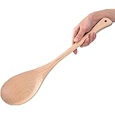 Wooden Cooking Spoon Extra Large Wooden Spoons for Cooking, Lengthened Wood Spoon Cooking Mixing for More Protection Spoon Wooden Cooking Utensils for Nonstick Cookware Hard maple wood