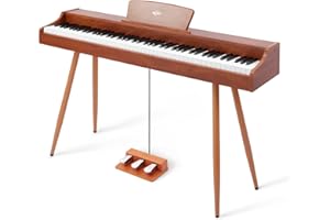 AiJoy Digital Piano 88-Key Hammer-action Weighted Keyboard, Full Size Wooden Electric Piano for Beginners with Triple Pedal, Compact Design, Supports MIDI/Headphone Connection, ADP-20
