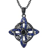 KoyeKei Witch Necklace 925 Sterling Silver Halloween Pendant Wiccan Pagan Jewelry Witchy Gifts for Women