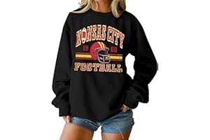 MOUSYA Football Season Sweatshirt Women Game Day Sweatshirt Sunday Funday Pullover Tops