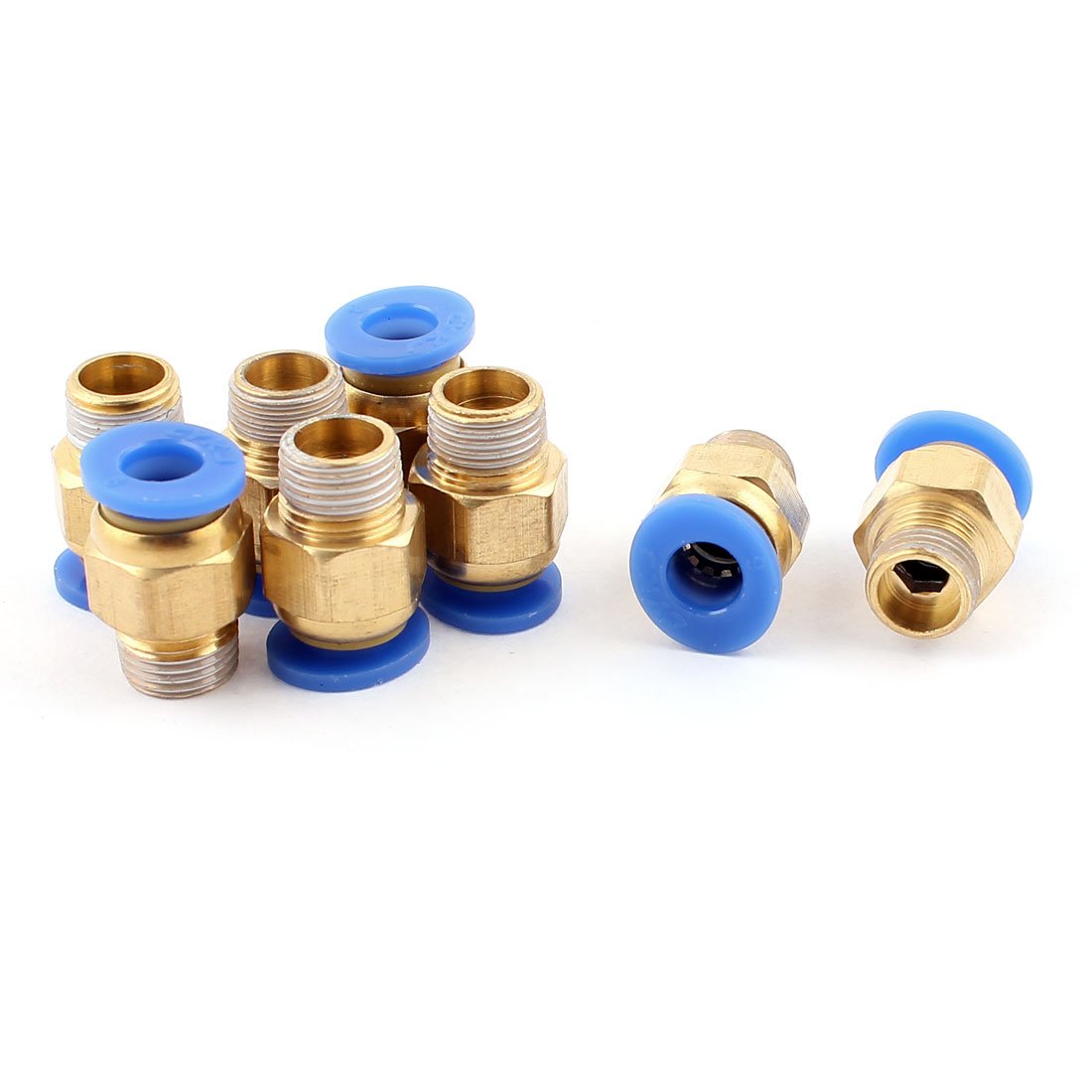 sourcingmap 6mm Tube to 1/8BSP Thread Push in Quick Connect Coupler Fittings 8 Pcs
