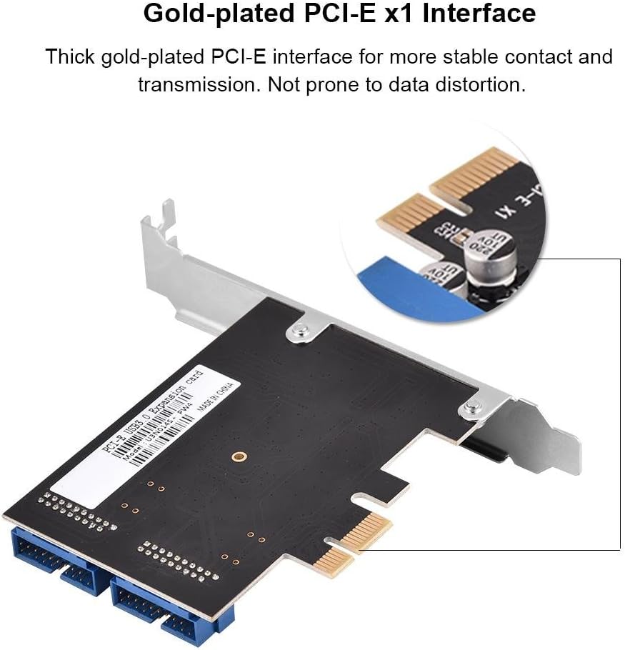 Kafuty PCI-E to 2 Port 19Pin USB3.0 Card Adapter with Low Profile, Master IC, 4 Independent Insurances - Image 4