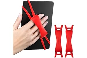 ARCTIIRO 2 Pack Comfortable Hand Strap for Kindle and Tablets, Kindle Accessories for Reading in Bed, Secure and Lightweight Grip Holder for 4.7-8" Tablet/Paperwhite/Kobo/Oasis/E-Book/Phone (Red)