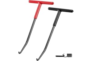 EXEXIUO 2 Pieces Exhaust Spring Puller Tool, T-Shaped Exhaust Pipe Hook Tool, Installer Hooks Tool with Rubber Coating for Motorcycle Dirt Bike
