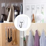 AOMEES Adhesive Hooks Heavy Duty 8kg 12pcs Self Adhesive Wall Hooks view 7
