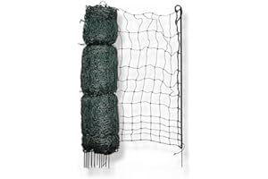 Happy Henhouse Electric Poultry Netting: Tough, Easy & Safe - Keep Your Chickens Protected with Our 164ft x 48in Electric Chicken Fence with 15 Sturdy Poles - Charger Not Included