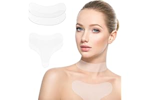 lasuroa 4pcs Chest & Neck Wrinkle Pads, Silicone Reusable Transparent Cleavage & Decollete Anti Wrinkle Patch Patches Beauty 