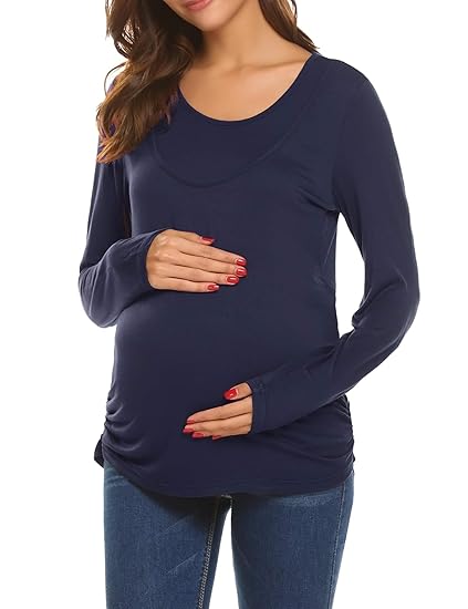 UNibelle Damen Umstandsmode Top Stillshirt Langarm Lagendesign Stilltop Esprit Stillzeit