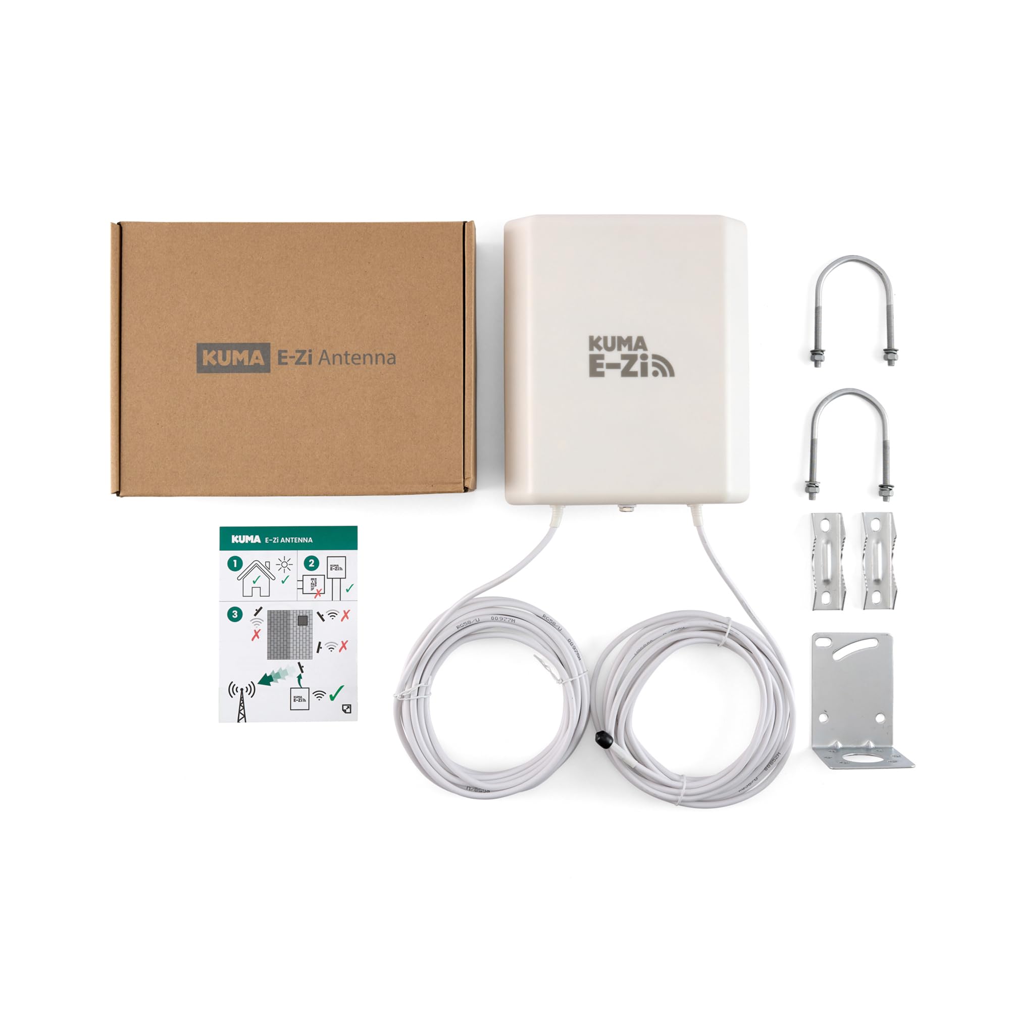 KUMA E-Zi 5G Antenna for Router Modem Gateway Mobile Hotspot - High Gain Directional 2x2 MiMo LTE 4G Antenna Outdoor for Home Campersite - Compatible with Vodafone EE O2 Three - SMA Connectors