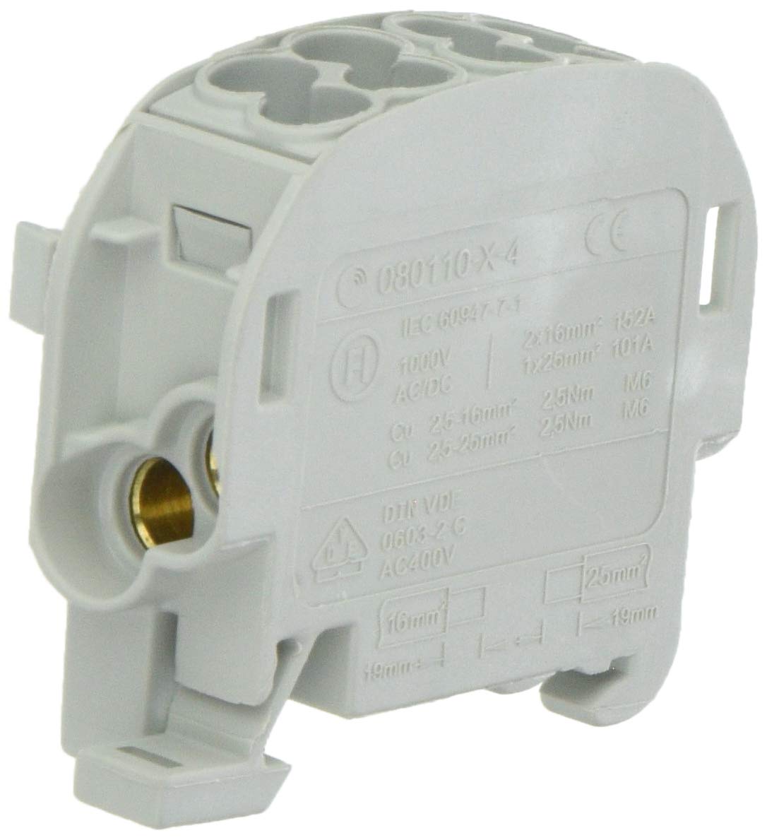 H-Approx.Small 25mm2 1-pin 400V Grey, 2 x 25mm2 and 2 x 16mm2