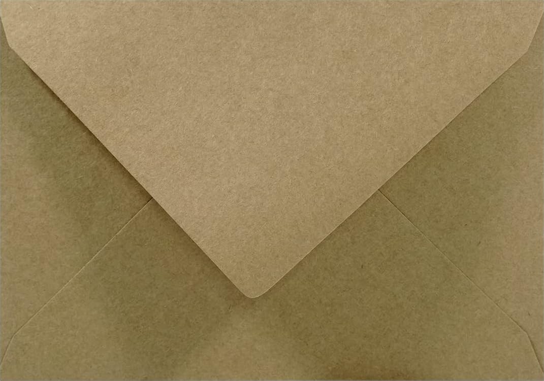 Netuno 25 Brown Kraft envelopes C6 114 x 162 mm 4.5 x 6.4 in 100gsm Natural Kraft Paper Envelope Recycled Envelope Vintage envelopes for Greeting Cards Christmas Cards Wedding Invitations Birthdays