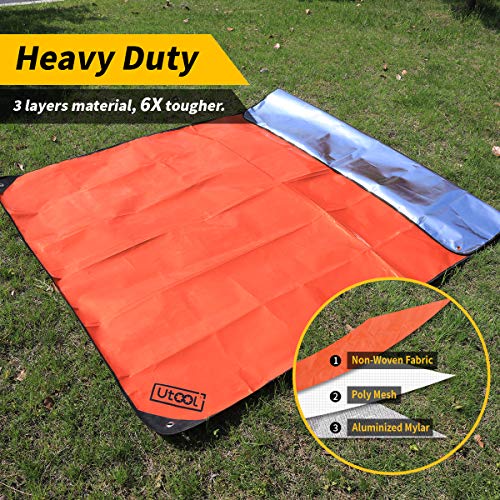 UTOOL Survival Emergency Blanket, Waterproof Insulated Tarp, Reflective
