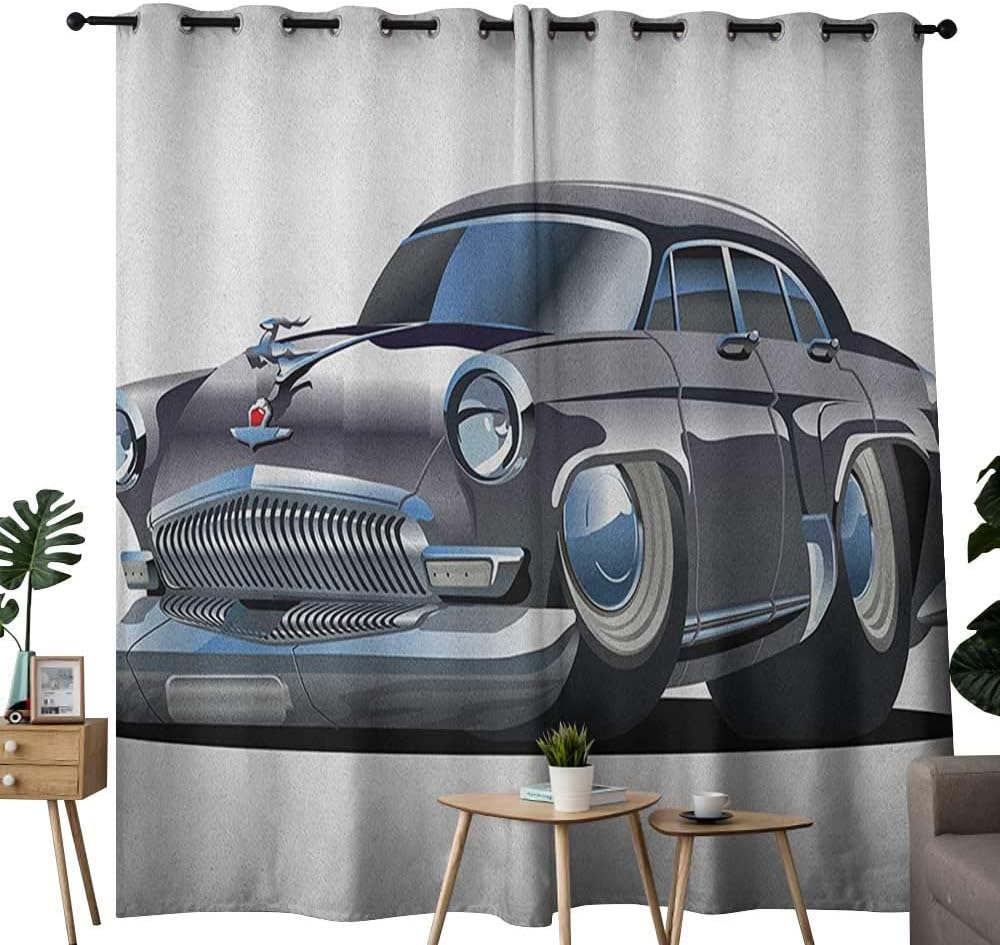 NUOMANAN Blackout Curtains for Bedroom Cars,Retro Inspired Car Design