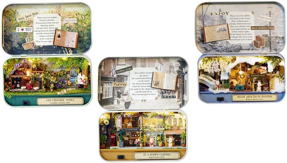 3 Sets DIY Mini Theatre Series Miniature Dollhouse Furniture Set In Box