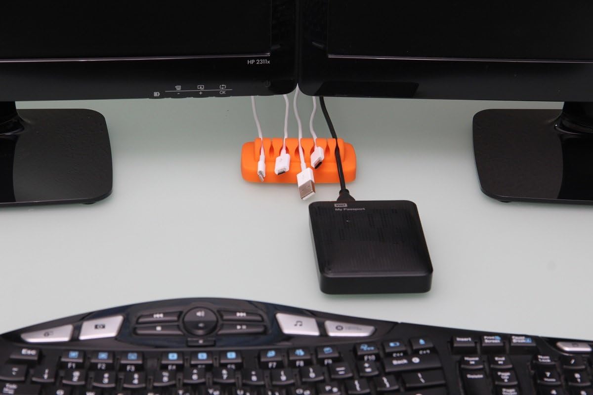 Heaviest Cable Organiser on the Market! Compact and Weighted Desktop Cord Holder and Cable Organiser, Eco-Friendly Silicone - Image 3