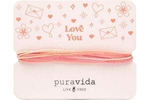 Pura Vida Bracelets Gift Love You Card Bracelet Stack for Women, Pink
