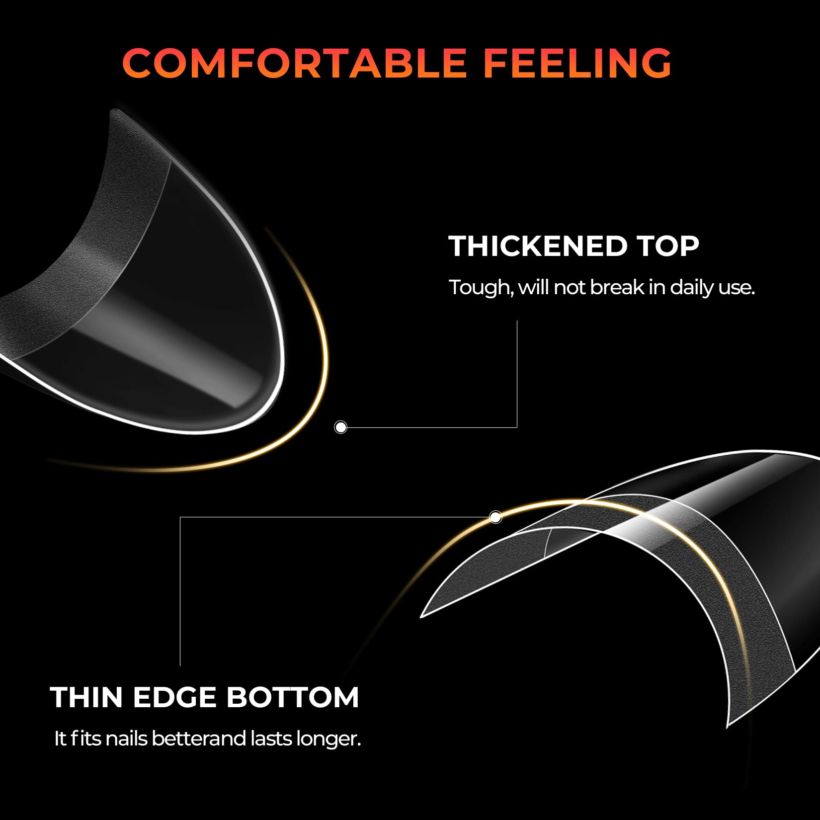 Ranrose Short Almond Nail Tips 240PCS Half Matte Soft Gel Nail Tips 12 Sizes Short Almond Half Cover False Nails with Handles for Press on Nails Extension Art Home & DIY Nail Salon with Box - Image 3