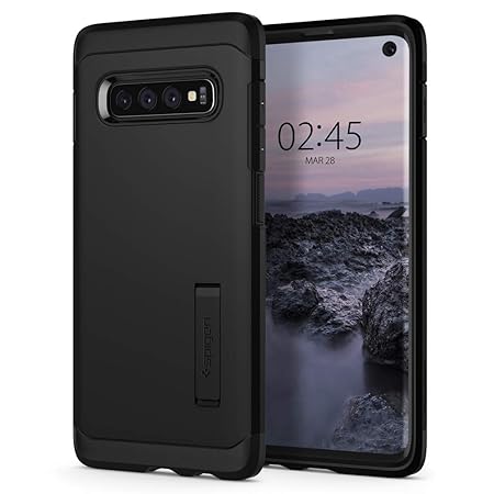 Spigen 605CS25805 Tough Armor Kompatibel mit Samsung Galaxy S10 Hülle, Doppelte Schutzschicht Handyhülle Fallschutz Schutzhül