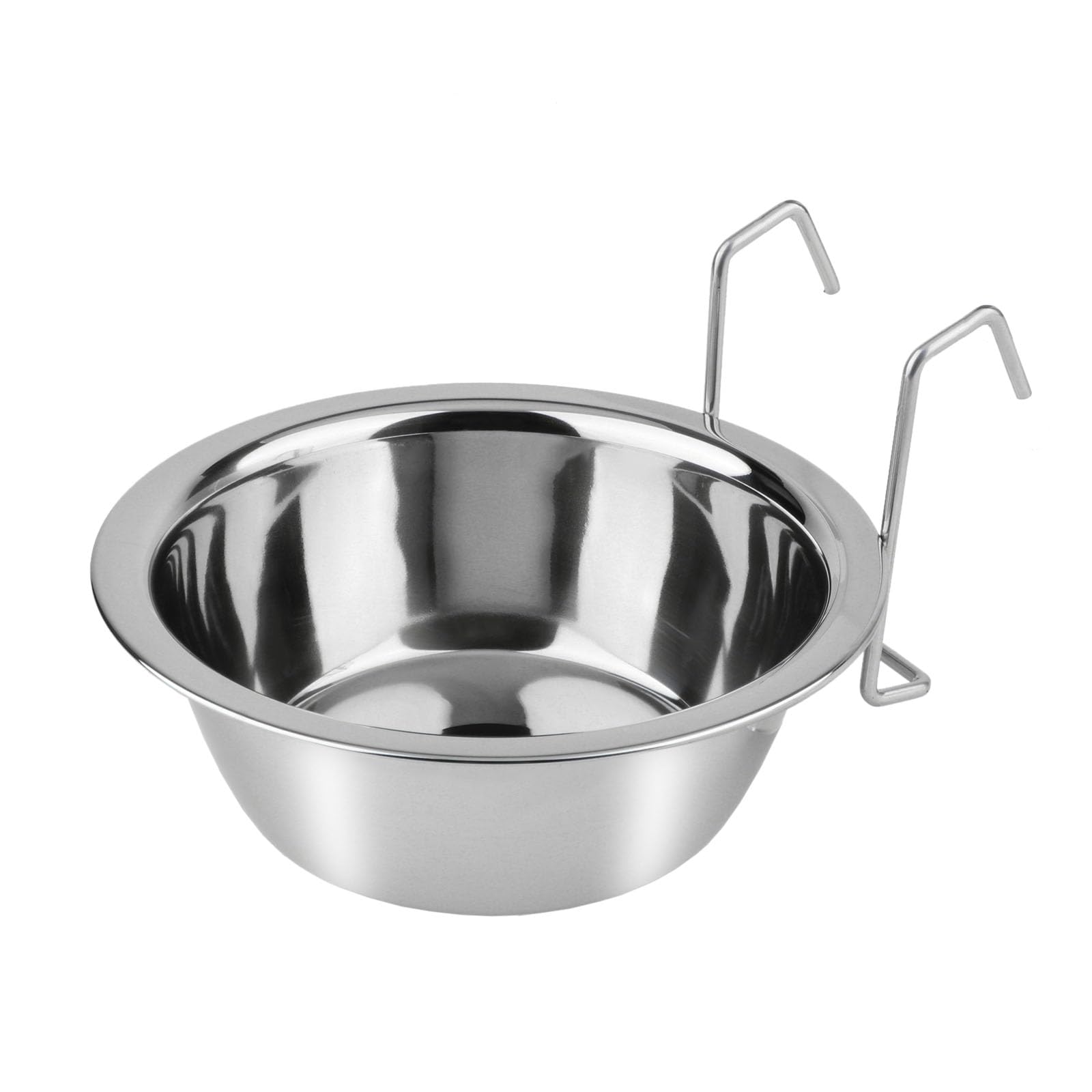 Pet Stainless Food Water Cup with Bolt Hooks For Pet Bird Crates Cages Coop Dog Cat Parrot Bird Rabbit Pet (Large,16.5 * 9.5cm)