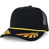 Trendy Apparel Shop 5 Panel Sponge Bay Leaf Trucker Snapback Cap with Rope