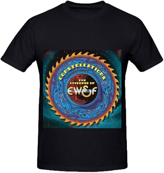 Amazon 地球 風 宇宙の星座のearth Wind Fire Popメンズtシャツ カラー ブラック Tシャツ カットソー 通販