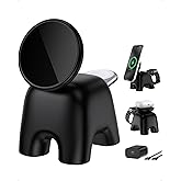 2026 Magnetic Wireless Charging Station, 15W Ultra-Fast Charger Stand for iPhone 17 16 15 14 13 12 Pro Max, 5W for Apple Watch&Airpods, 2-in-1 Foldable Charger for Home/Office/Travel(with 30W Adapter)