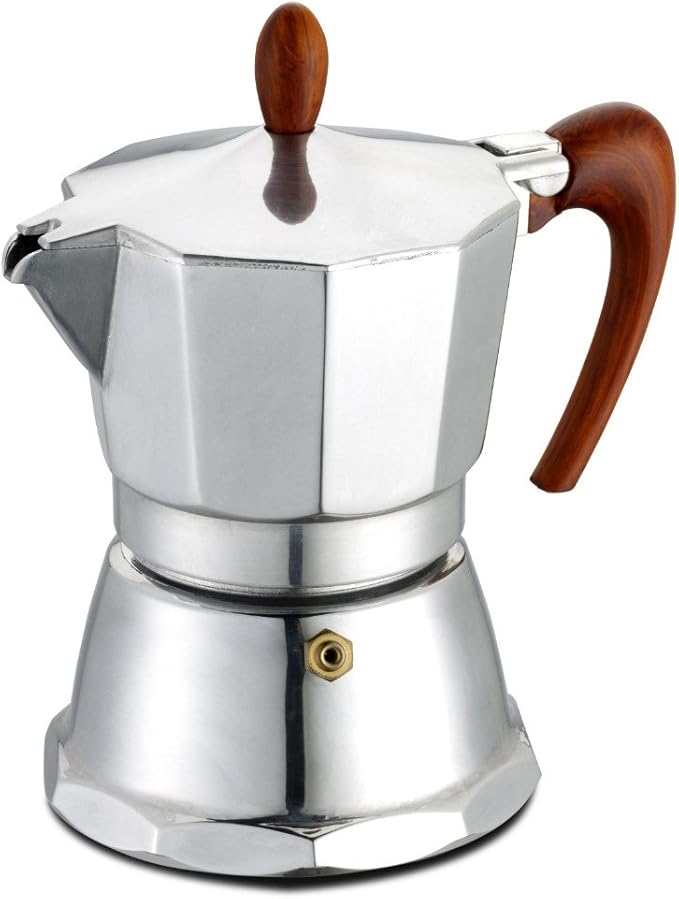 GAT CafÃ© Caffe Stove Top Espresso Maker Aluminium with Brown