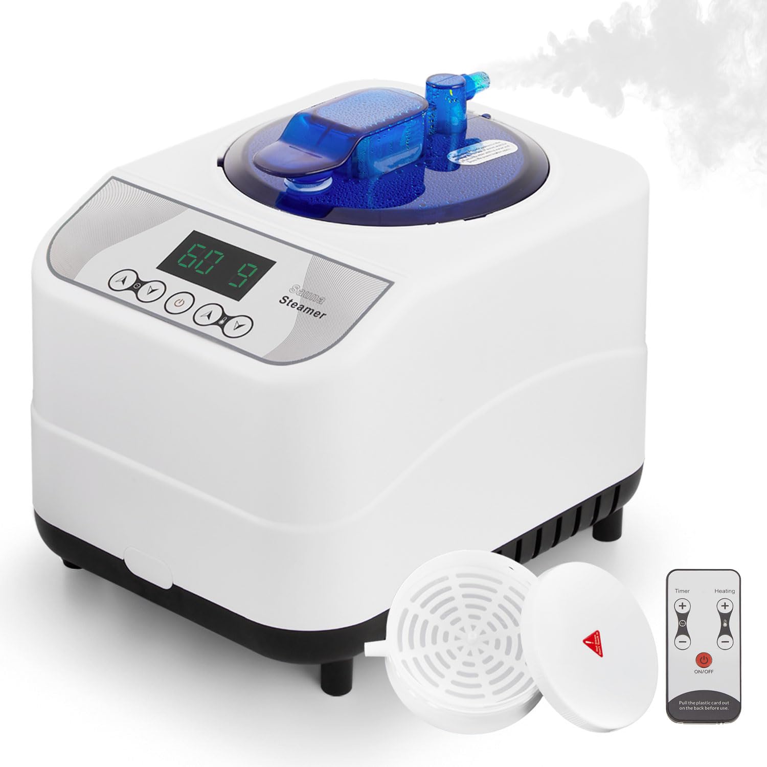 Photo 1 of *MAJOR DAMAGE*
RRGFB Sauna Steamer Machine for Home, 1300W 1.8qt Steam Generator, Portable Steamer Pot with Remote Control, Oil Diffuser, 5-60 min Timer, 9 Levels, Heat up to 140°F