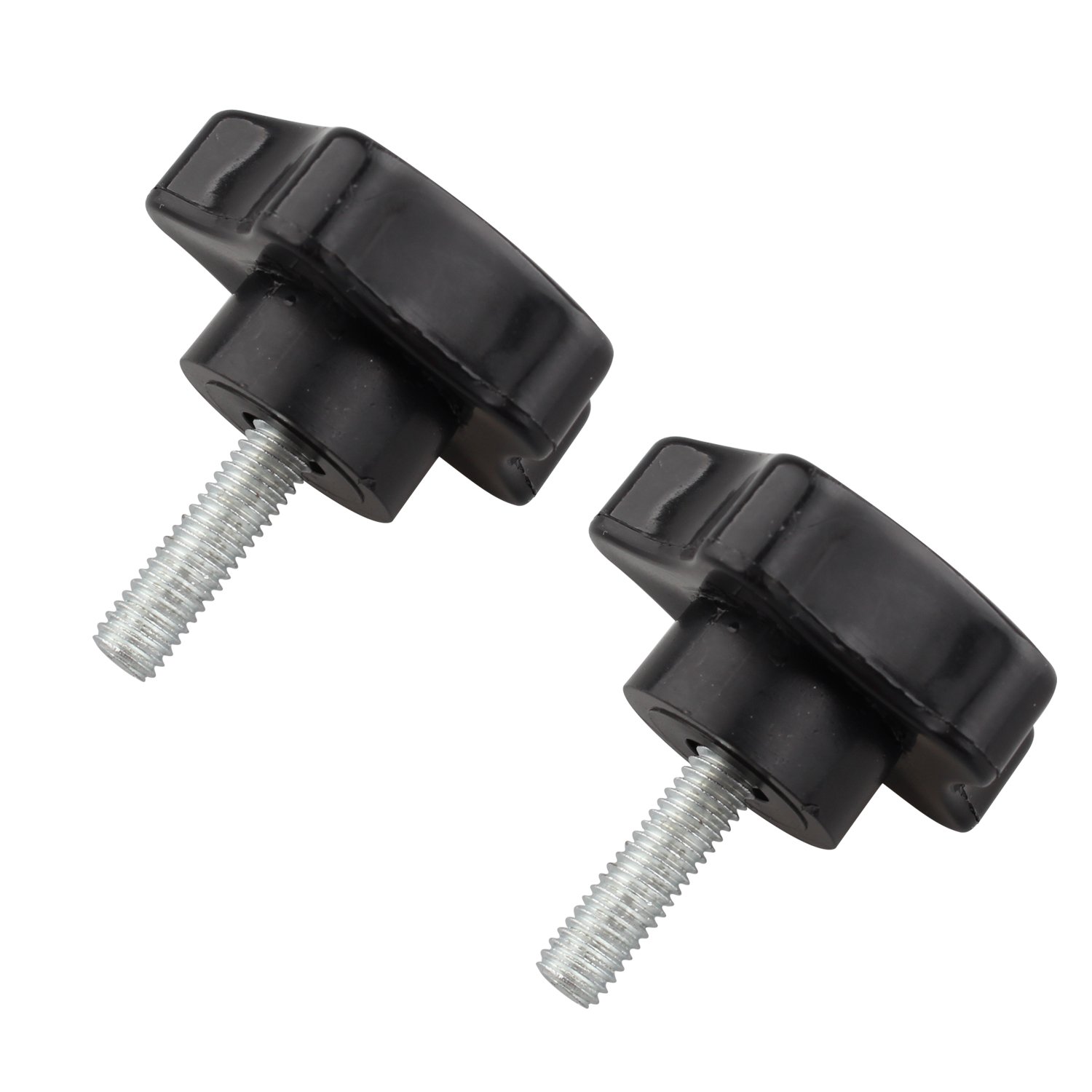 Futheda 2pcs M6 x 20mm Thread Replacement Star Hand Knob Tightening Screw Black