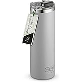 SIPX™ 18 oz Slim Insulated Tumbler with Lid & Straw – Vacuum Insulated Stainless Steel, Leakproof, Cupholder Friendly – Perfect for Iced Coffee, Water & Travel – Lava Grey