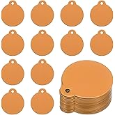 PATIKIL Metal Engraving Blank Tags, 26Pcs 1.3" Round Aluminum Stamping Blank Tags Round Metal DIY Tag with Hole for Engraving Jewelry Bracelet Necklace Craft Making, Orange