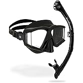 Cressi Panoramic Diving Mask and Snorkel Kit - Wide View - Top Dry System Snorkel - Horizon & Scilla - Designed in Italy