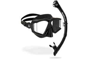 Cressi Panoramic Diving Mask and Snorkel Kit - Wide View - Top Dry System Snorkel - Horizon & Scilla - Designed in Italy