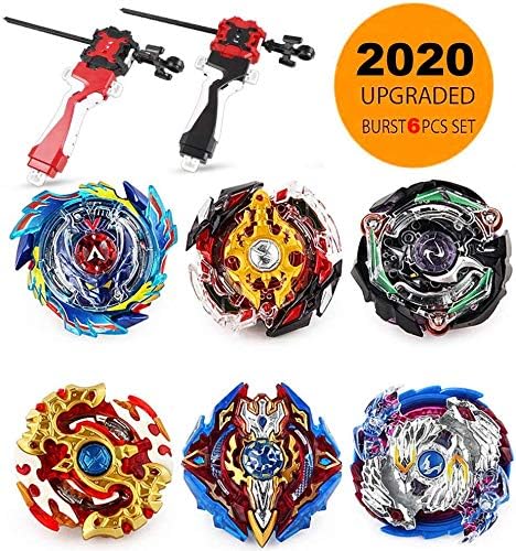 infinitoo Bey blade Battling Top Burst | Burst Evolution Combination Series 4D | Set of 6 Fighter Gyroscope 4D Fusion Model | 2 throwers Set with Launcher | Blade Best Gift for Children Kids Toys