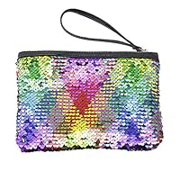 Cupcinu Mermaid Sequin Cosmetic Bag Glitter Color Changing Makeup Pouch Reversible Sequins Makeup Organizer Handbag size 21x14cm (Colorful)