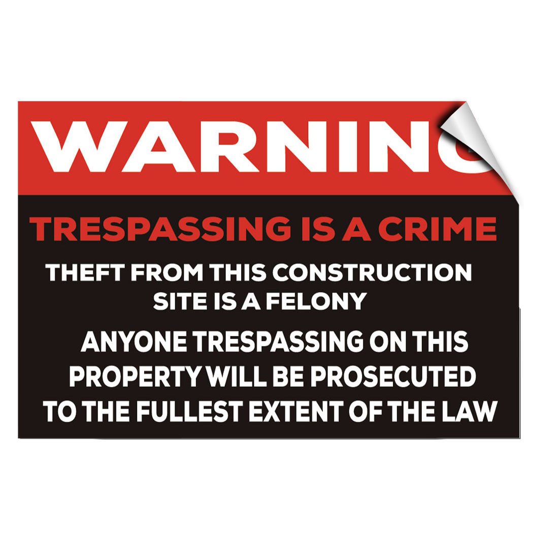 Label Prosecuted Trespasser S Site Constructi On Warning Decal Surface Any To Sticks Sticker Message Labels Official Quality Www Klevering Nl