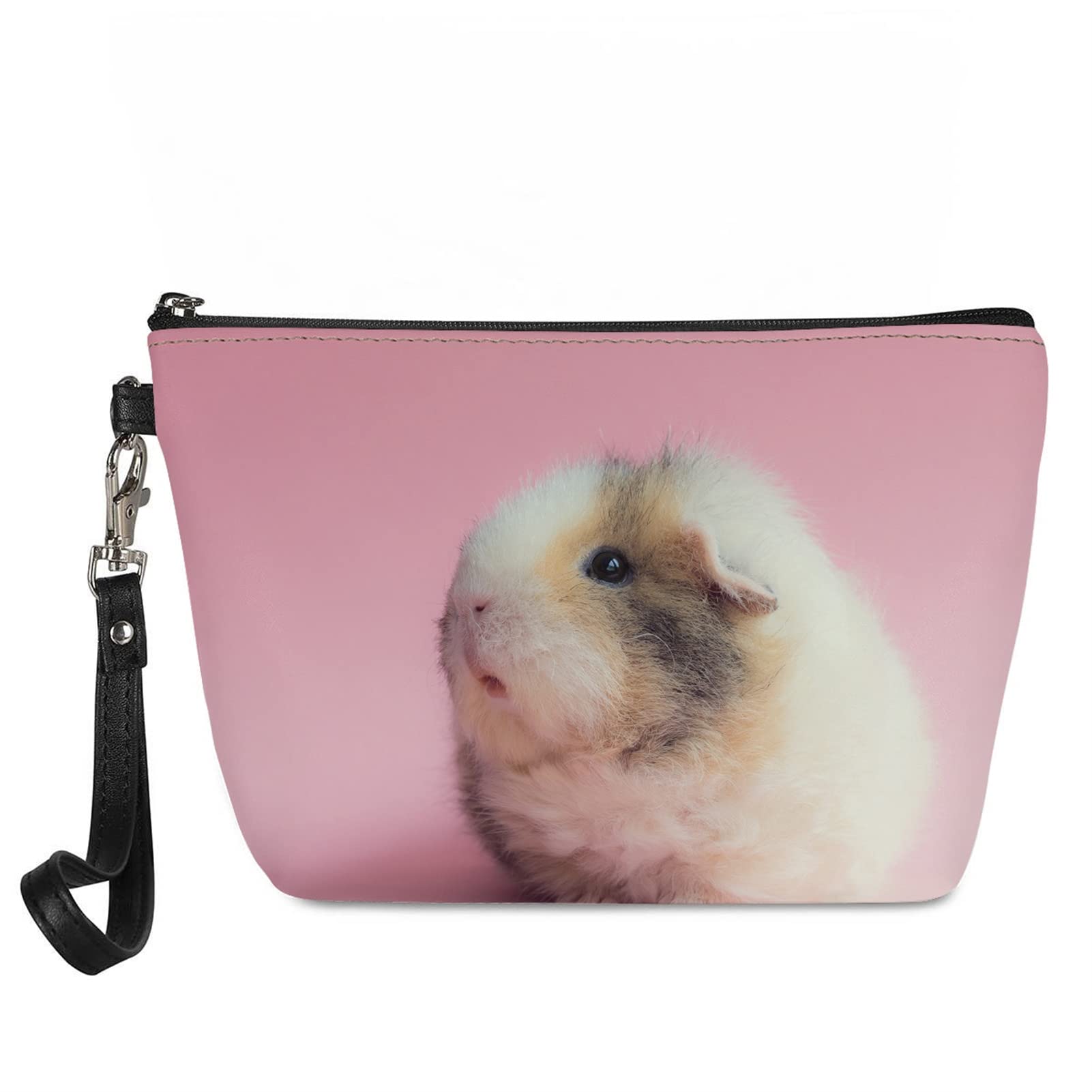 Kuiaobaty Guinea Pig Coin Pouch for Women, Pink Girls Makeup Bag Travel Organizer Cute Animals Toiletry Bag Hamster Handbag