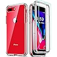COOLQO Compatible for iPhone 8 Plus/7 Plus Case with Screen Protectors, Military Grade Drop Protection, Dual Layer Design Non-Yellowing Heavy Duty Protective Shockproof Phone Bumper Case, Clear