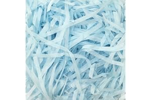 HLNLSU Cut Paper Shred Filler (1 LB) for Packing and Filling Gift Baskets,Multi-color optional (Light-blue)