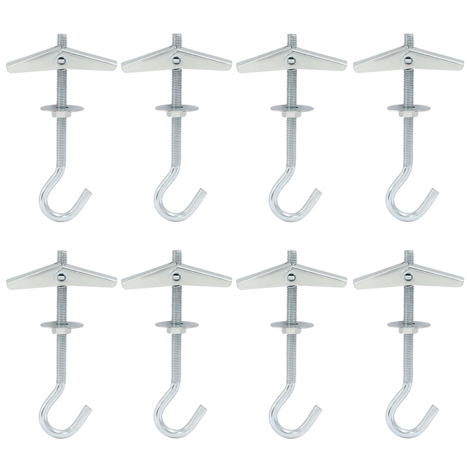 Photo 1 of Hordion 8 Packs Plasterboard Ceiling Hooks Heavy Duty, Spring Toggle Wing Bolts Hanger Ceiling Anchor Swag Hook for Hanging Plants