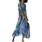 Eddoyee Loose Beach Kaftan Dresses for Women Caftan Swimsuit Cover Up