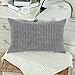 CaliTime Throw Pillow Covers Pack of 2 Comfy Corduroy Corn Striped Waffle Decorative Cushion Cases for Couch Sofa Bed Farmhouse 12 X 20 Inches Medium Grey