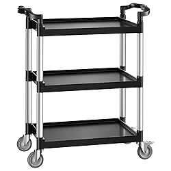 VEVOR Utility Cart, 300 lbs Load Capacity, 3-Tier