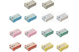 MNTACY 14 Pcs Slotted Automotive MCASE 15A 20A 25A 30A 40A 50A 60A 32V Mini Shaped Cartridge Fuse Kit