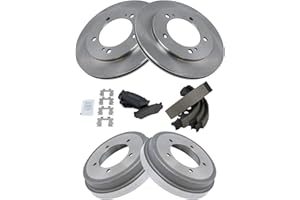 TRQ Front & Rear Brake Pad & Rotor Kit Semi-Metallic Compatible with 2000-2004 Chevrolet Tracker Suzuki Vitara