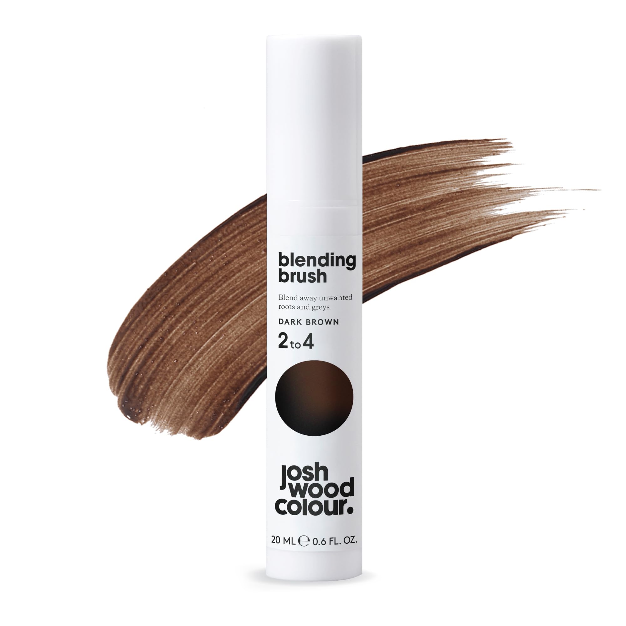 Josh Wood Blending Brush (Dark Brown) - Grey Root Touch Up to Cover Regrowth in between Colouring - Instant Coverage - Temporary, WASHES OUT - Vegan (20ml)