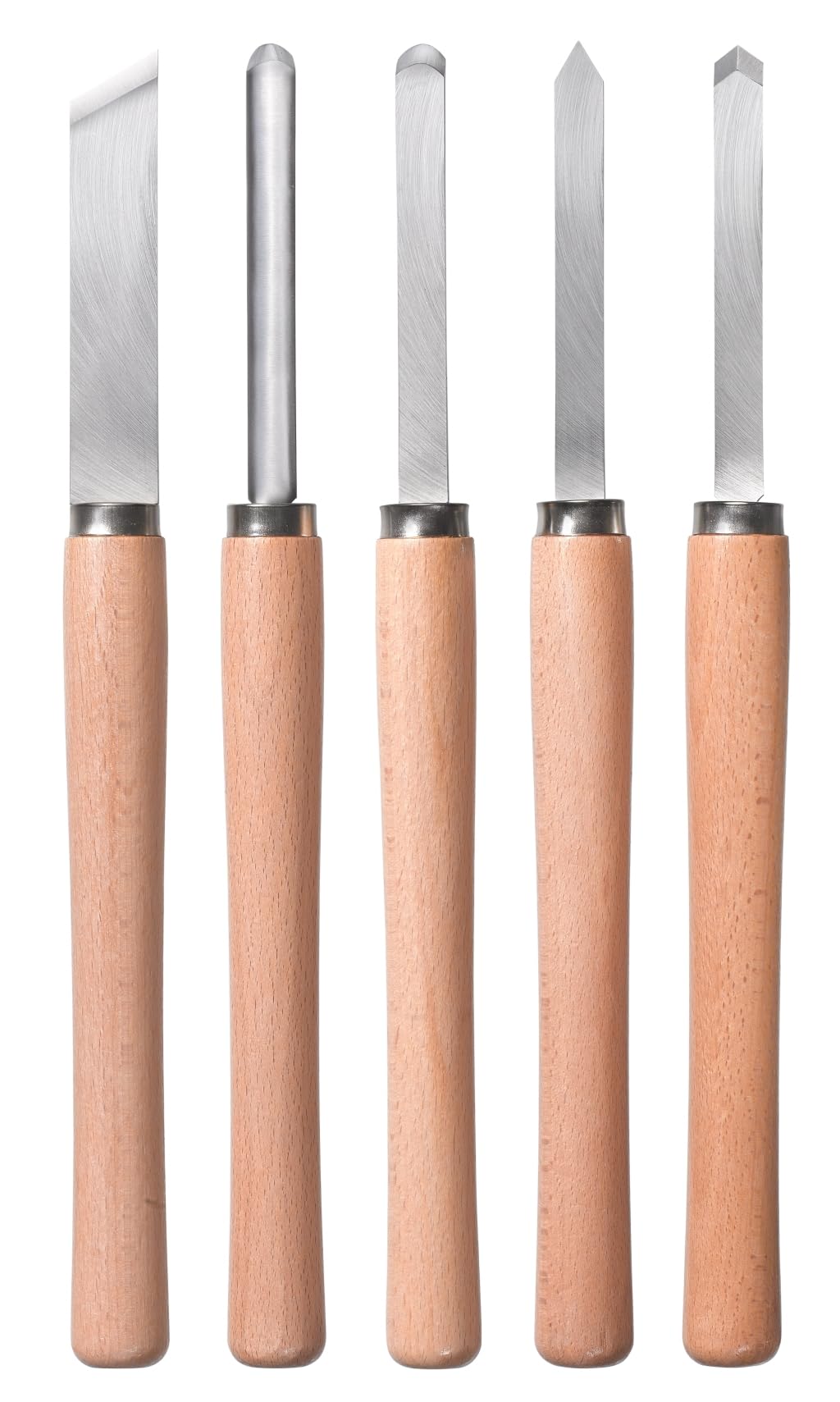 Original Einhell 5-Piece Wood Turning Chisel Set (Turning Iron Set for Wood Turning Machines, 5 Common Wood Turning Chisels in Set, Made of Solid Steel)